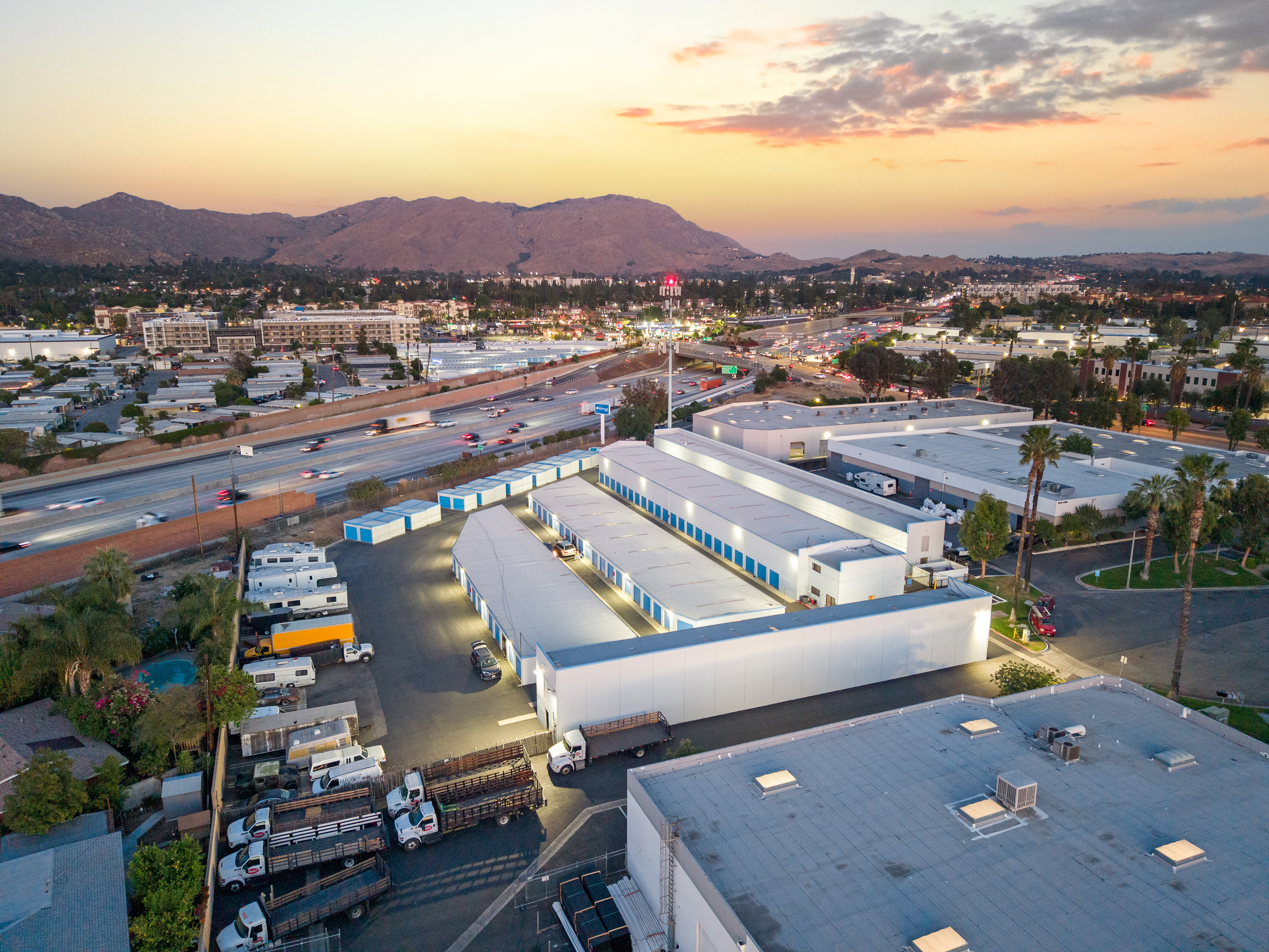 self storage facility exterior drone of riverside ca trade center drive