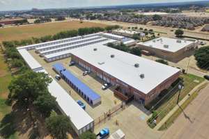 storage facility dallas texas exterior drone