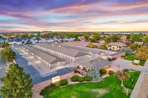 self storage facility littleton co west grand entrance drone view