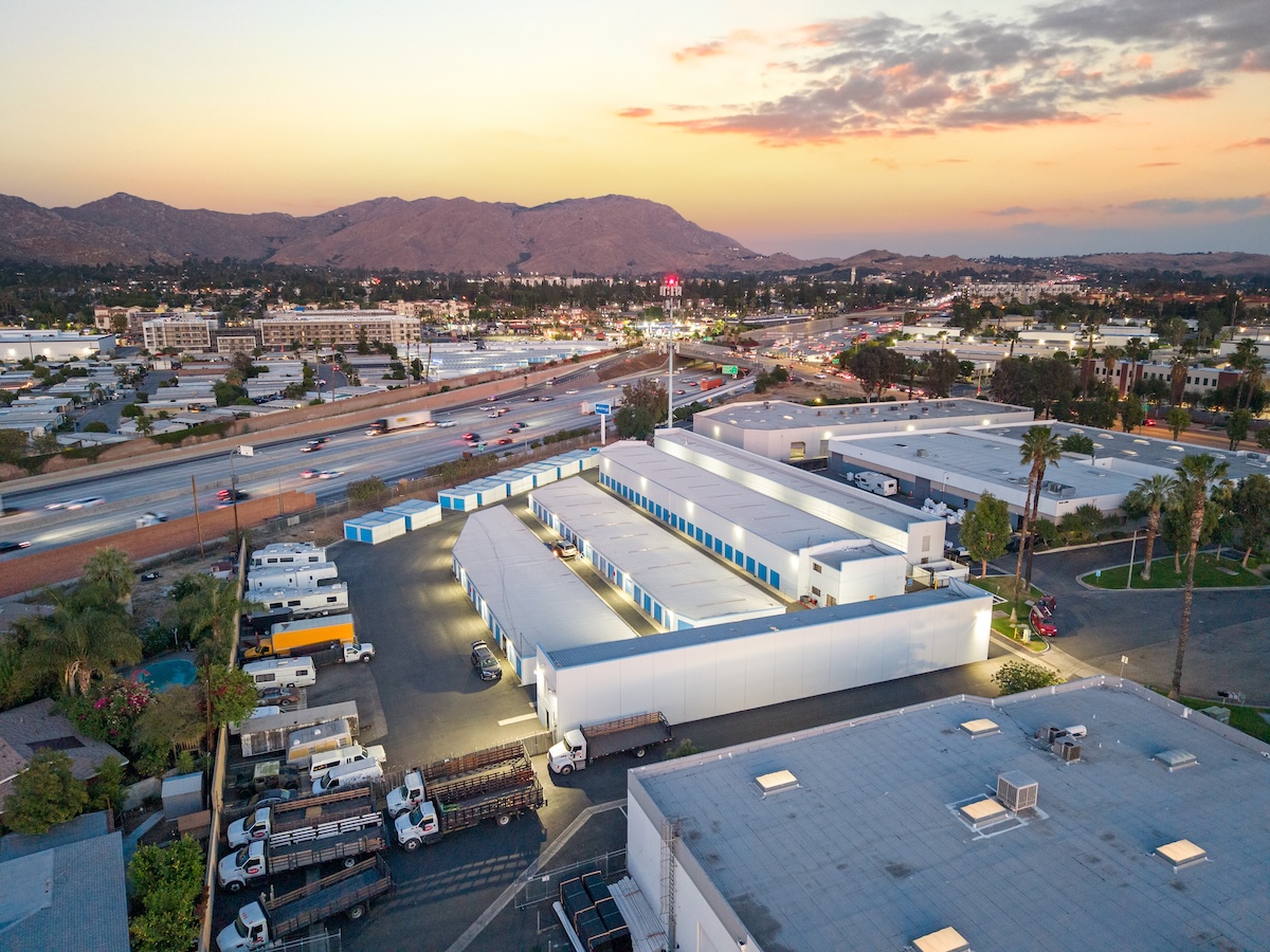 self storage facility riverside CA trade center exterior building
