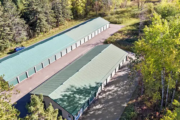 self storage facility brainerd mn hwy 18 drone view