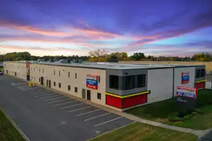 self storage facility fridley mn central ave exterior office drone